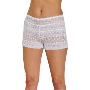 Cosabella Giulia Lace Mid Rise Boxer Shorts White Women's Size Small NWT